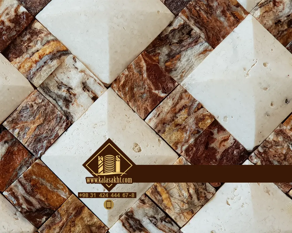 سنگ آنتیک مدل سفید و گردویی ابعاد ریز 