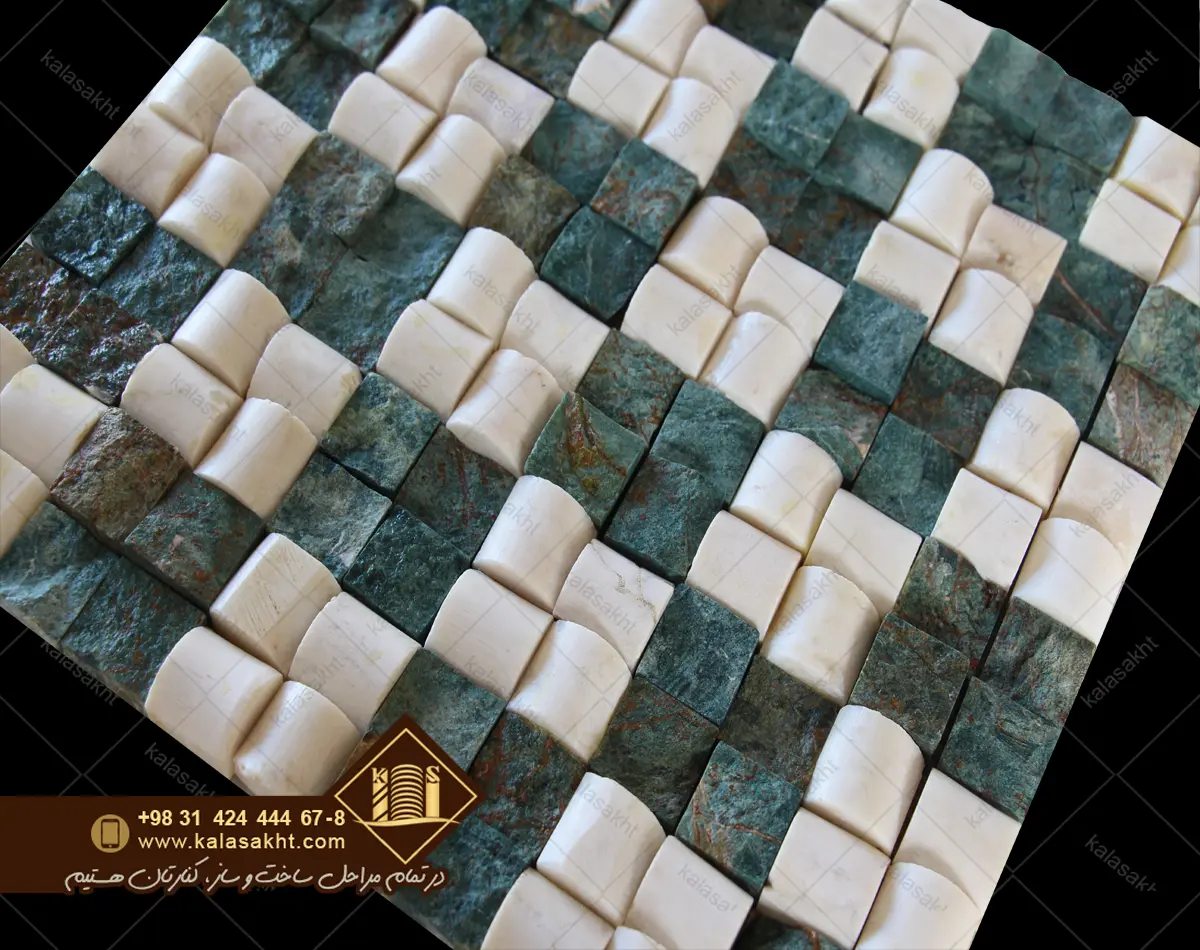 سنگ آنتیک قیچی دو رنگ سبز و سفید