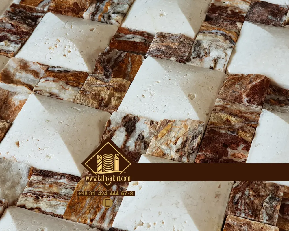 سنگ آنتیک مدل سفید و گردویی ابعاد ریز 