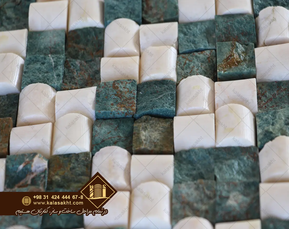 سنگ آنتیک قیچی دو رنگ سبز و سفید