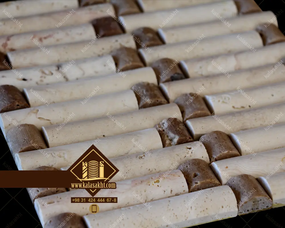 سنگ آنتیک پروفیل سفید و شکلاتی