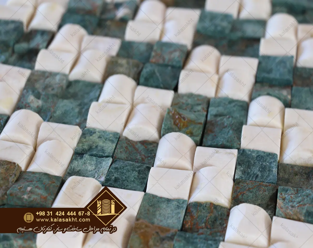 سنگ آنتیک قیچی دو رنگ سبز و سفید