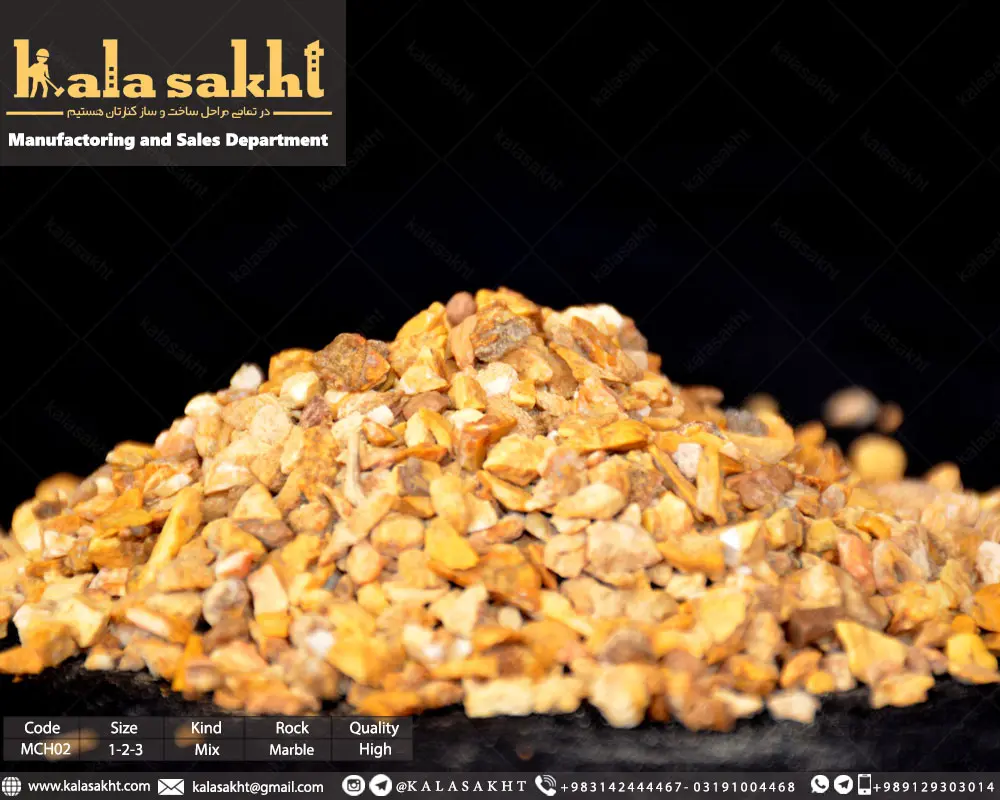 مرمریت زرد ماربل چیبس میکس زرد