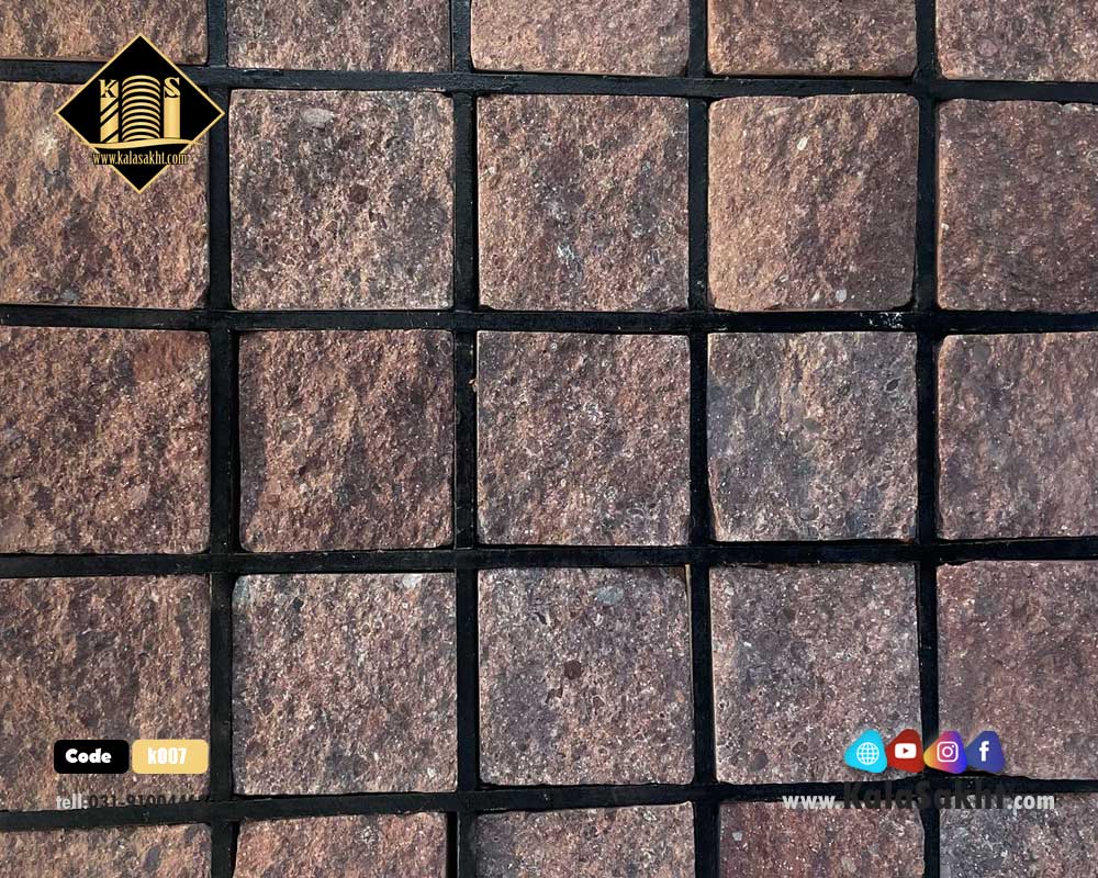 سنگ کوبیک گرانیت قرمز نامنظم