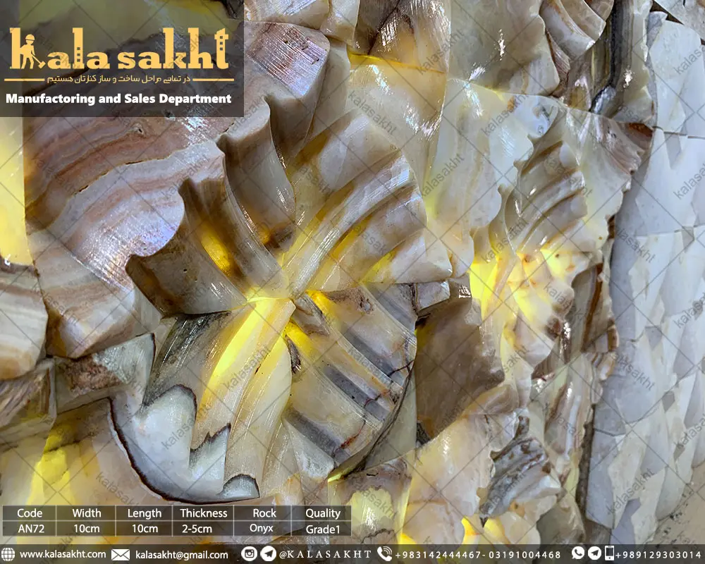 سنگ آنتیک مرمر سه بعدی عسلی