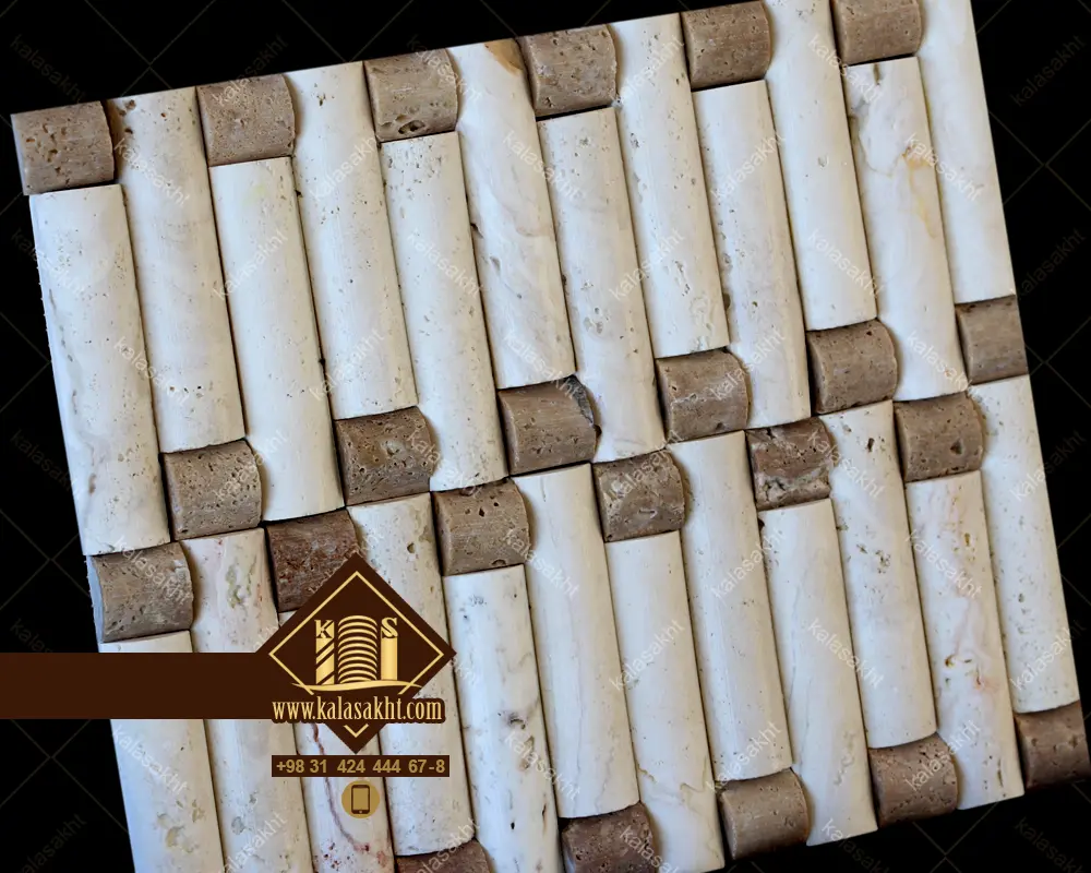 سنگ آنتیک پروفیل سفید و شکلاتی