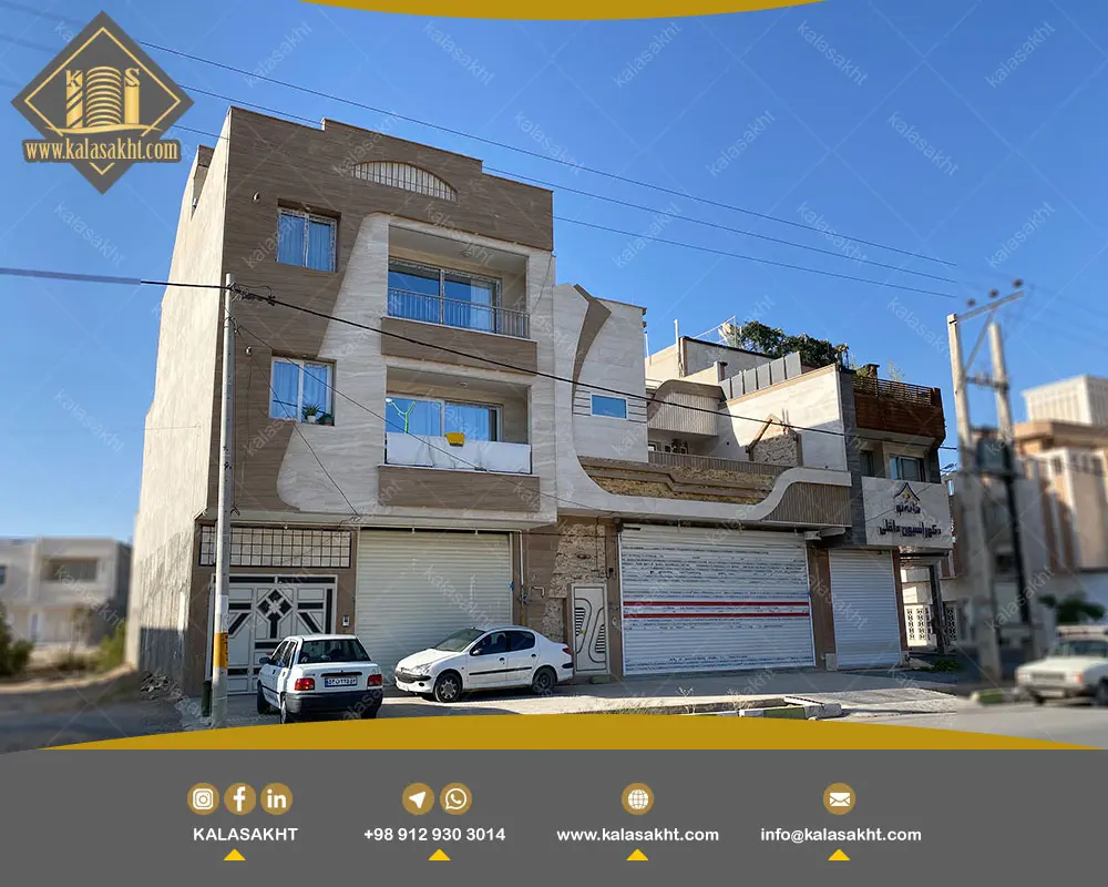 نما ساختمان سه طبق مسکونی تجاری