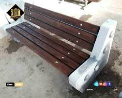 نیمکت سنگی مدل سنگ و چوب