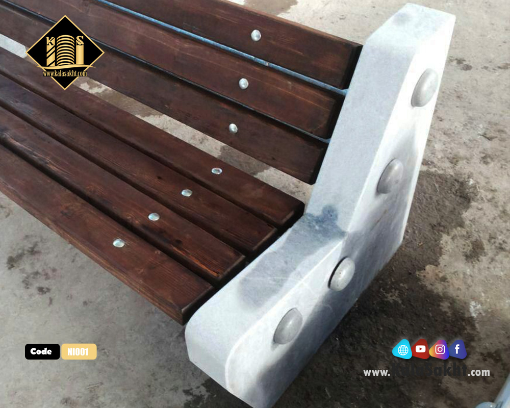 نیمکت سنگی مدل سنگ و چوب