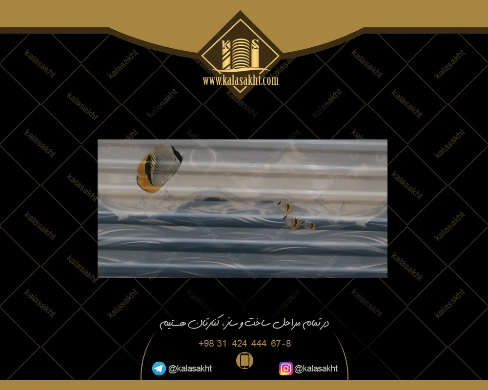 کاشی بدنه ابعاد 25*50 طرح تیگرا آبی