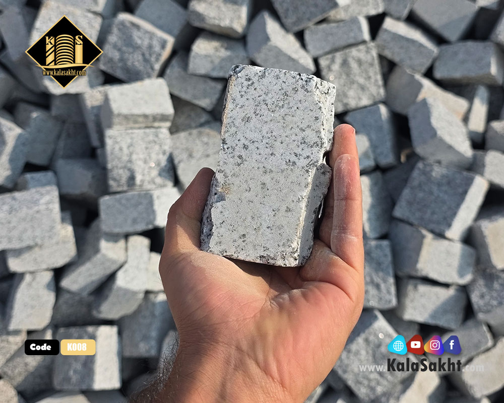 سنگ کیوبیک گرانیت منظم گل پنبه ای